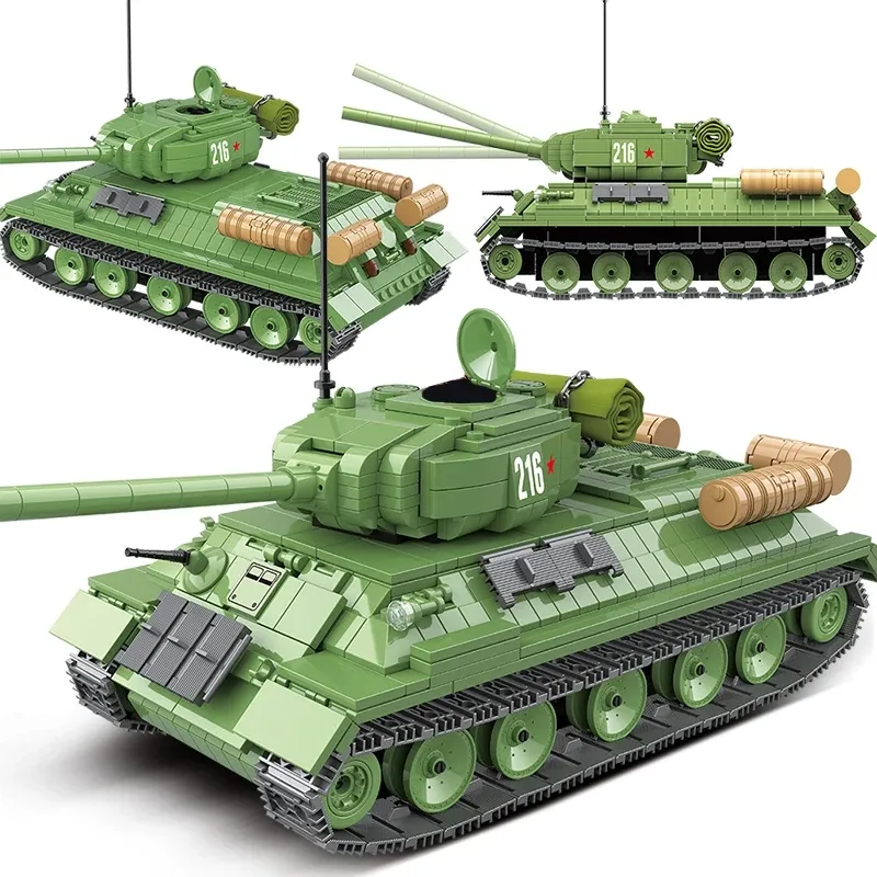 100063 Militär panzer Russland T-34 mittlere Panzer bausteine WW2 Soldat Polizei Armee Waffen Ziegel Kinder Spielzeug Kinder