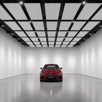 Plaque de plafond acoustique en fibre de verre Qinsound 600x1200mm (2x4ft) en laine de verre, suspendue par câbles, pour exposition automobile