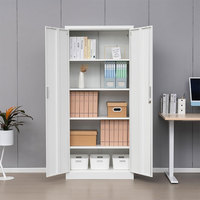 Gabinete de almacenamiento de archivos de acero con cerradura, 2 puertas, 5 estantes ajustables para oficina, almacén, gimnasio, escuela, Hotel, comedor, uso en Hospital