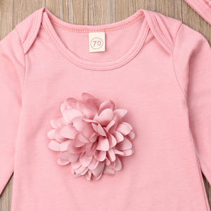 Combinaisons décontractées à manches longues en coton à motifs floraux pour filles, ensembles de vêtements pour bébés, barboteuse avec chapeau - Product Image 4