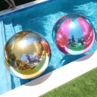 Ballon miroir géant gonflable Ballons de plage brillants Sphère flottante en PVC métallique Décoration de fête personnalisée Vente en gros OEM