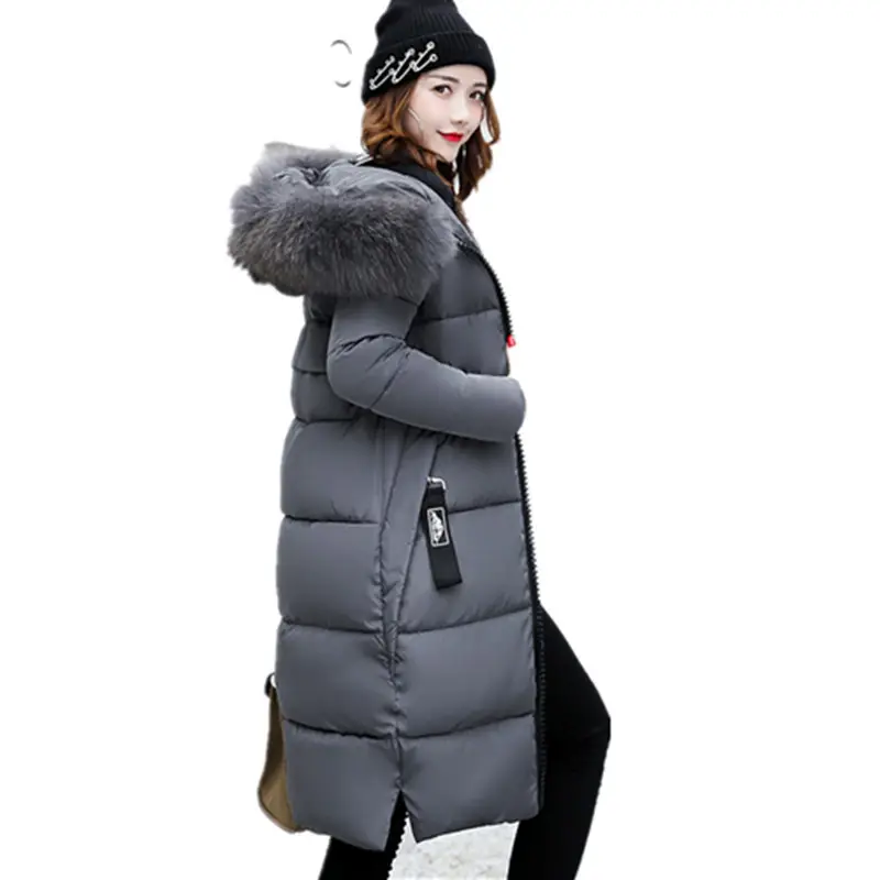 महिलाओं की लंबी नीचे पंख जैकेट सर्दियों फर डाकू कोट Chaqueta Larga डे Mujer महिलाओं