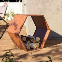 Rangement de bois de chauffage naturel, cordage rond d'extérieur, en acier pour patio