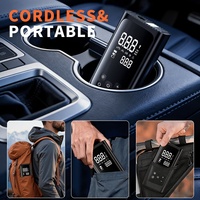 Compresseur d'air portable pour pneus, ABS, 3000 mAh, 150 PSI, manomètre numérique, arrêt automatique, gonflage rapide, lampe LED d'urgence