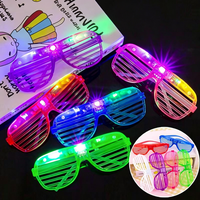 Lunettes à volets LED multicolores lumineuses, clignotantes, en plastique, pour fêtes, raves, clubs, anniversaires, carnavals - Vente chaude