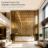 Écran en acier inoxydable découpé au laser sur mesure pour hôtel, écran décoratif en métal pour mur de fond