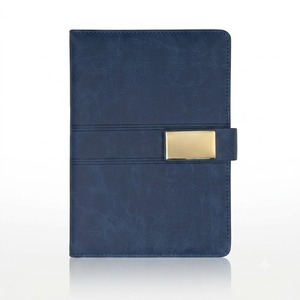 <b>A5</b> PU Leather Notebook Journal Business Executive Planner <b>Diary</b> Gold Metal Buckle Closure Brown Blue Grey Texture Cover - Product Image 3