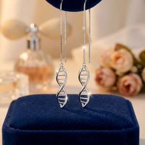 Pendientes Colgantes con Diseño de ADN en Plata de Ley S925 con Baño de Rodio, Borlas Plateadas, para Mujer, Modernos, Regalo de Boda, Pendientes Finos, Proveedor OEM ODM Personalizado - Product Image 1