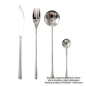 Cổ Điển Nhật Bản Chiba Loạt Thép Không Gỉ Phương Tây Bộ Đồ Ăn 304 Dao Kéo Thiết Lập Đơn Giản Mỏng Xử Lý Dao Ngã Ba Cho Nhà Hàng - Product Image 5