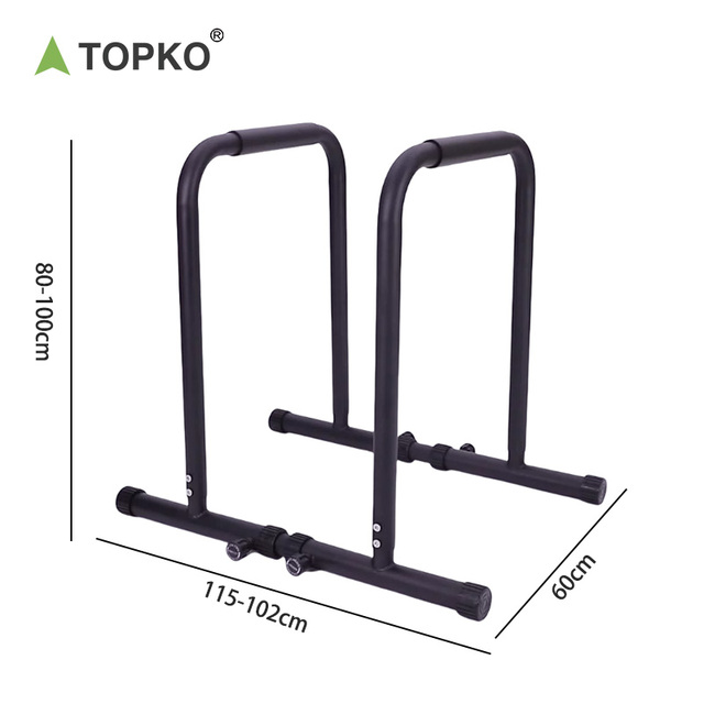 TOPKO High Quality Multifunctional Metal Parallel Bars Dip Station Bar for Training & Gym Exercise Pull up Bar Equipment