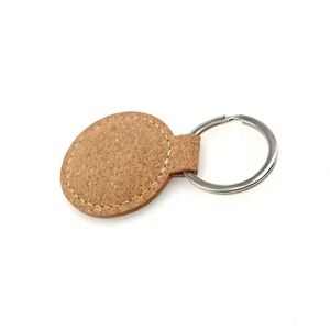 Wholesale Custom Logo Metal <b>Car</b> <b>Key</b> Tag Cork Chain Round <b>Key</b> <b>Ring</b> Keyring Cork Keychains - Product Image 3