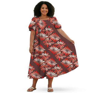 畅销定制女式夏威夷风格皱纹Muumuu连衣裙加大码环保时尚批发 - Product Image 3