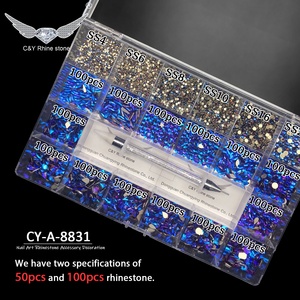 CY Set de Cristales Grandes Multiforma para <span class=keywords><strong>Uñas</strong></span>, Llama Azul, Mezcla de Formas para Nail Art, Pedrería de Lujo a Granel - Product Image 2