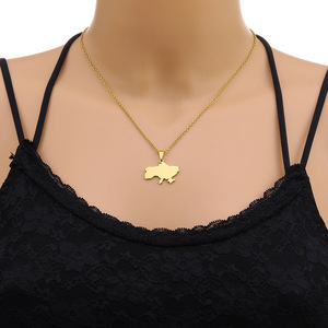 עיצוב חדש ללא טרanche של שרשרת uchraine pendent שרשרת באיכות גבוהה 18 קראט זהב מפת נירוסטה שרשרת תכשיטים נשים