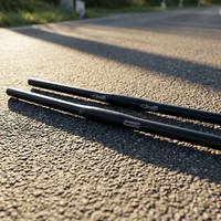 Guidon plat en alliage d'aluminium léger haute performance, logo personnalisé, 25,4/31,8 mm, noir, oxydation anodique, pour BMX et VTT