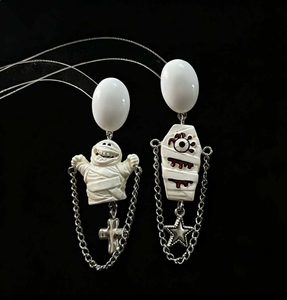 Nuovi Orecchini Asimmetrici Stile Punk Oscuro Personalizzati a Forma di <span class=keywords><strong>Mummia</strong></span> per Halloween, Orecchini Y2k per Ragazze Audaci - Product Image 1