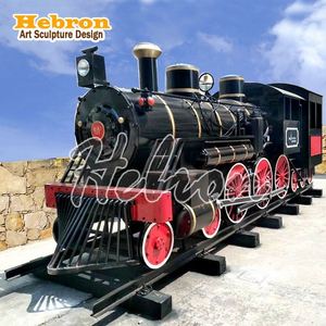 Modelo de tren de entrenamiento de motor de parque, modelo de locomotora de vapor en vivo, trenes modelo de arte metálico - Product Image 2
