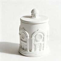 Bougie parfumée de luxe en cire de soja, motif relief européen, en pot, pour décoration intérieure, cadeau de mariage ou d'anniversaire, ou souvenir.