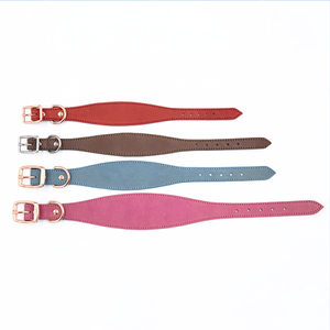 लक्जरी वास्तविक चमड़े के काउहिड पालतू जानवर कॉलर ग्रेहाउंड वेजिंगटन छोटे बड़े कुत्ते चौड़े चमड़े के कुत्ते कॉलर पट्टा अनुकूलित - Product Image 4