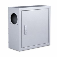 Boîte de distribution en acier inoxydable OEM avec revêtement en poudre, persiennes, serrure de porte et trou de ventilateur de 110 mm pour équipement industriel