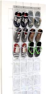 Organisateur de chaussures pliable à 24 poches, accessoires ménagers transparents au dessus de la porte - Product Image 5