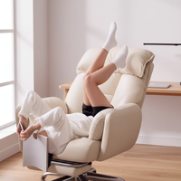 Chaise de bureau pivotante ergonomique en peluche blanche, confort moderne et luxueux avec roulettes, vente chaude pour le bureau, le salon, matériau en tissu