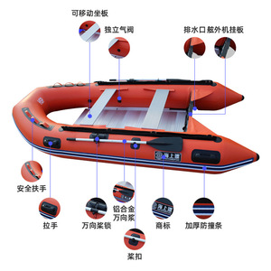Balsa inflable de goma con capacidad para 6 personas, PVC de 1.2 mm para rescate y pesca - Product Image 2