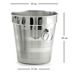 Support pour seau à glace en acier inoxydable, 74 cm de haut, avec seau de 4 litres pour refroidir le champagne - Product Image 3