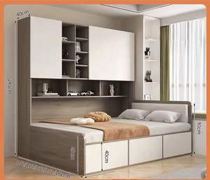 Ensemble de chambre à coucher de luxe sur mesure, <span class=keywords><strong>lit</strong></span> tatami, <span class=keywords><strong>armoire</strong></span>, bureau intégré, design contemporain, matériau MDF écologique, appartement - Product Image 5