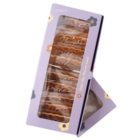 Boîte de rangement pliable pour biscuits au chocolat, emballage cadeau, boîte à compartiments, papier enduit, matériau écologique, emballage personnalisé