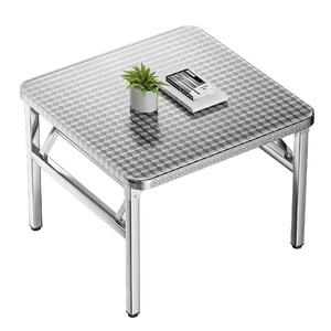 طاولة عشاء قابلة للطي من الفولاذ المقاوم للصدأ بتصميم حديث للأماكن الداخلية والخارجية لمطعم وفندق ومطبخ للتخييم والطعام - Product Image 5