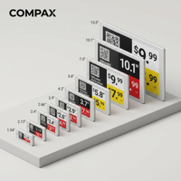 Sistema de Etiquetas de Precio Digitales COMPAX, Kit Completo para Todos los Tamaños, 4 Colores, Eink ESL, BLE 5.0, IP65, para Supermercados, Farmacias, Belleza, Comercio Interior