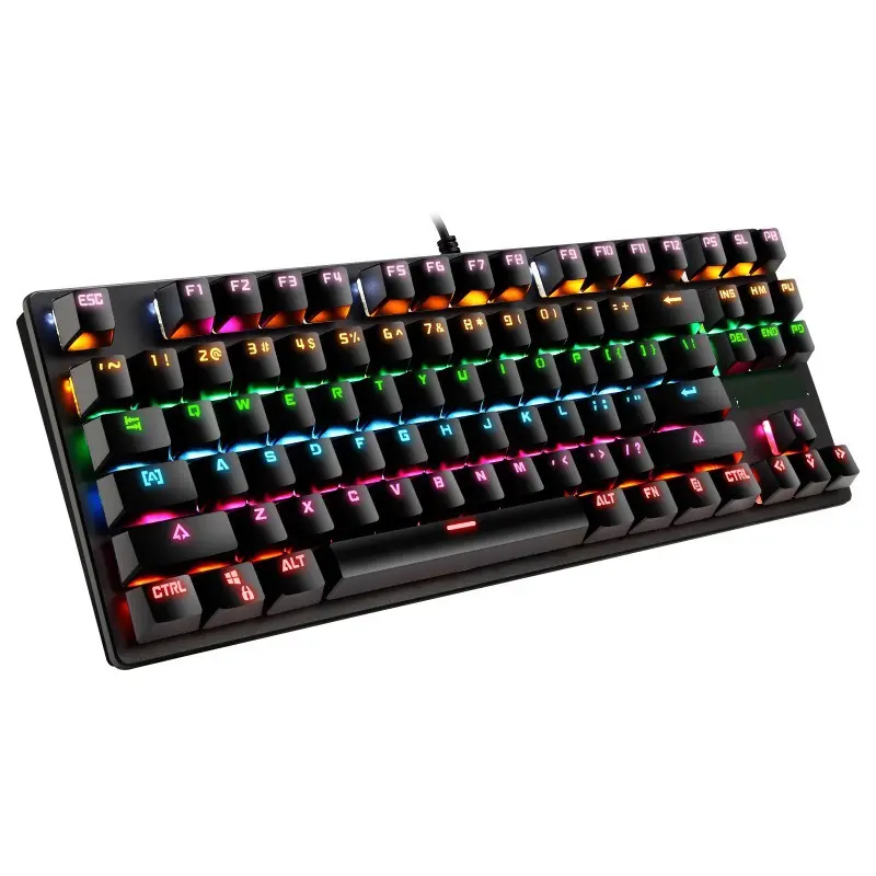 Teclas de colores mezclados táctiles suaves Teclado con cable Efectos de iluminación Teclado de computadora Ratón Oficina Hogar