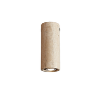 Luminaire suspendu LED long en pierre de travertin jaune, style Wabi-Sabi, petit lustre vintage, hauteur réglable, sans fil