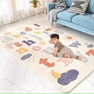 Non toxique fausse laine tapis salle de jeux pépinière enfants tapis de jeu anti-déversement doux imprimé Polyester tapis lavable en Machine <span class=keywords><strong>antidérapant</strong></span> - Product Image 1