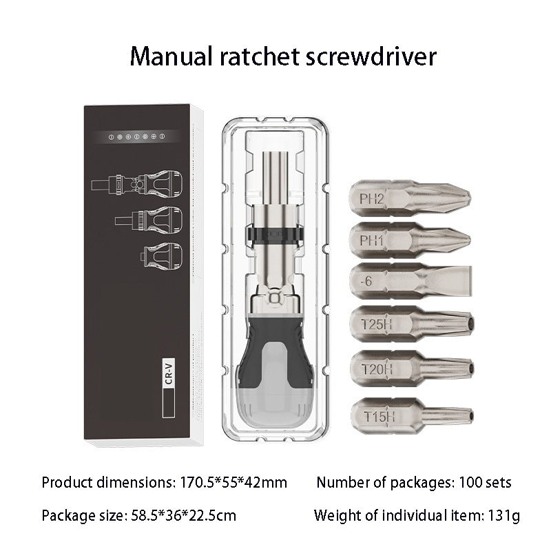 7-in-1 Union Angle Ratchet Nut Screwdriver * Gray