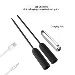 Kostenlose individuelle Box  langer Penis Stecker Vibrator Silikon Harnkatheter Masturbator Vibrierende Harnröhre Schallabsorbierender Dick-Massagegerät - Product Image 4