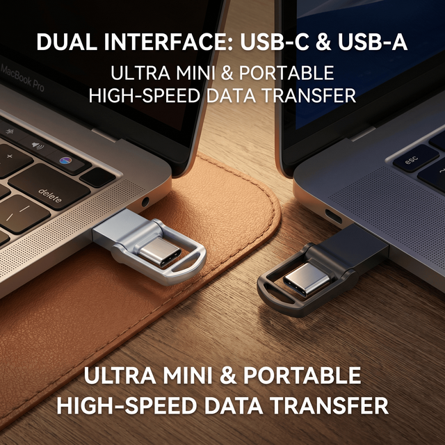 Dual Interface 32GB USB C Flash Drive 64GB Type C Pendrive 128GB 8GB 4GB Metal Mini Tipo C Stick Suitable for Smartphones
