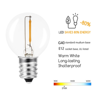 Guirlande solaire led en forme d'ampoule Edison, imperméable, éclairage d'extérieur, luminaire connecté, idéal pour un Patio, une fête de noël ou comme décoration de noël, G40 - Product Image 3