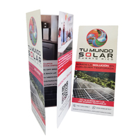 Folletos y Volantes Comerciales Personalizados, Impresión Offset en Papel de Arte, Plegables por Tres Lados, Laminación de Película, Grabado en Relieve/Grabado en Bajo Relieve