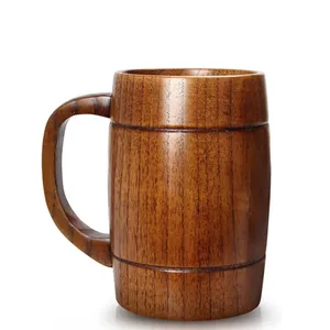 Multi Use Handmade Natural Wooden Drinking Cup Barrel Mug for Beer Tea Coffee