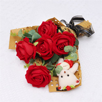 Bouquet de roses artificielles en fil de crochet fait main pour mariage, décoration intérieure et accessoires de photographie en extérieur – Approvisionnement transfrontalier