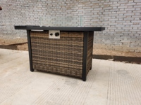 Table de foyer à gaz en rotin, offre spéciale, foyer avec foyer