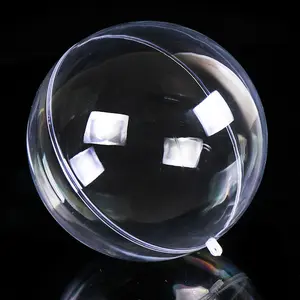 工厂定制产品圣诞门道安装透明圣诞球可开启塑料亚克力球10厘米