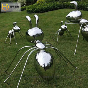Escultura de Hormiga de Acero Inoxidable con Acabado de Espejo, Adorno de Jardín para Exteriores, Figura de Animal Independiente - Product Image 5