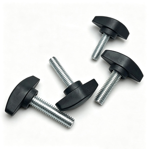 Black Tee Wing Knobs Thumb <b>Screws</b> M6x10mm Standard Male Thread Plastic T Knobs Handles Hand Clamping Knobs Grip Thumb <b>Screw</b> - Product Image 2