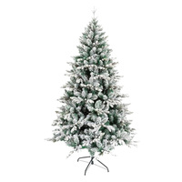 Sapin de Noël Aiguille Fin Floqué de 1,5m, 1,8m, 2,1m pour Décoration Extérieure et Intérieure – Vente Chaude en Gros