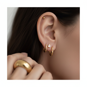 Pendientes de tuerca con zafiro cultivado en laboratorio, corte marquesa, chapados en oro blanco, amarillo y rosa, con diamantes y rubíes en forma de tornillo, para mujeres elegantes. - Product Image 1