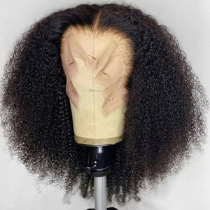 Perruque courte afro bouclée frisée en gros, perruque à fermeture en dentelle HD 4x4 5x5 6x6 sans colle, perruques de cheveux humains afro 4C bouclées, fournisseurs - Product Image 3