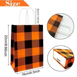 Halloween Gift Kraft <b>Paper</b> Bags with Handle Candy Thanksgiving Wedding Party Gift Bags Printed <b>Pattern</b> Gift Kraft <b>Paper</b> Bag - Product Image 2